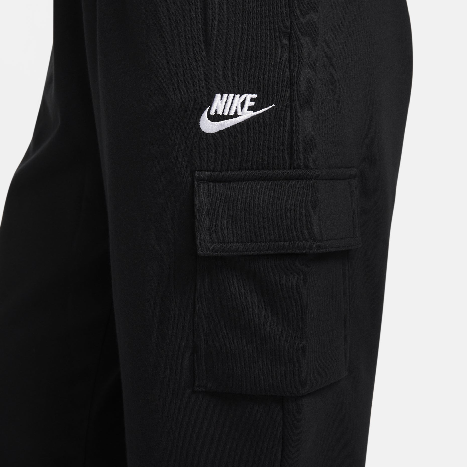 (WMNS) Nike Sportswear Club Fleece Mid-Rise Oversized Cargo Tracksuit Bottoms 'Black' DQ5197-010