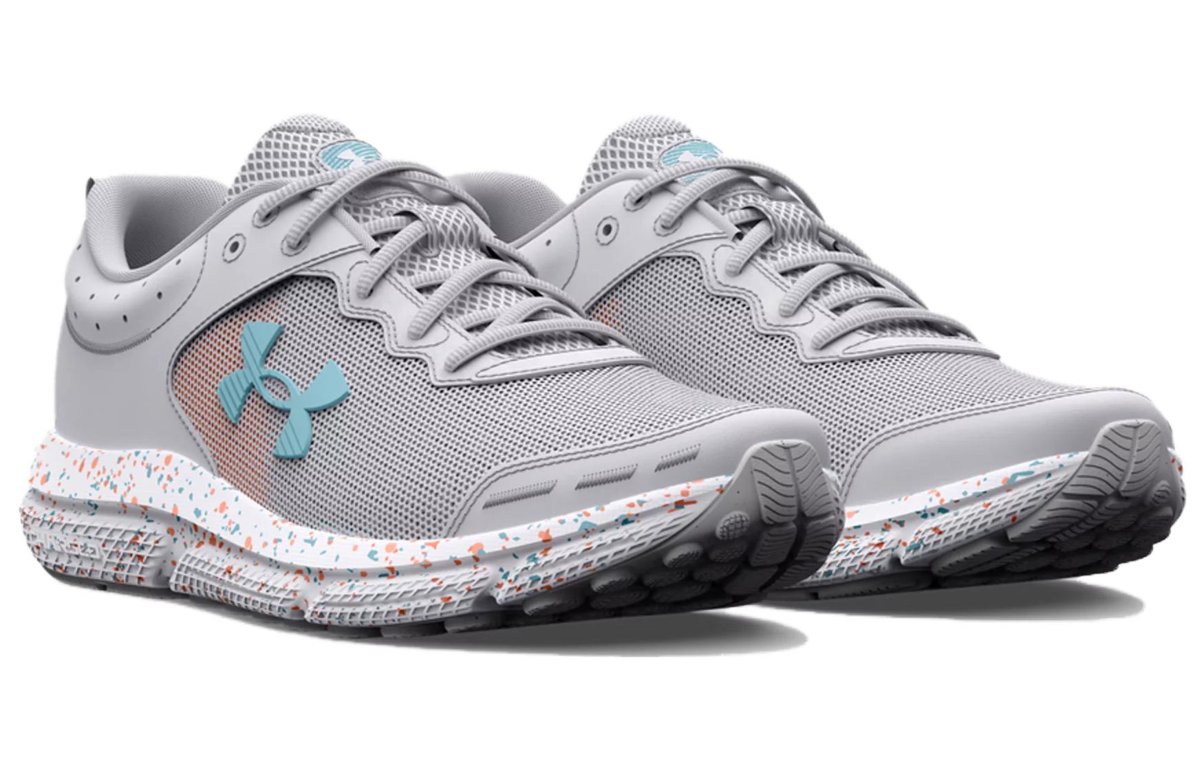 (WMNS) Under Armour Charged Assert 10 Paint Splatter Running Shoes 'Grey Blue' 3027092-100