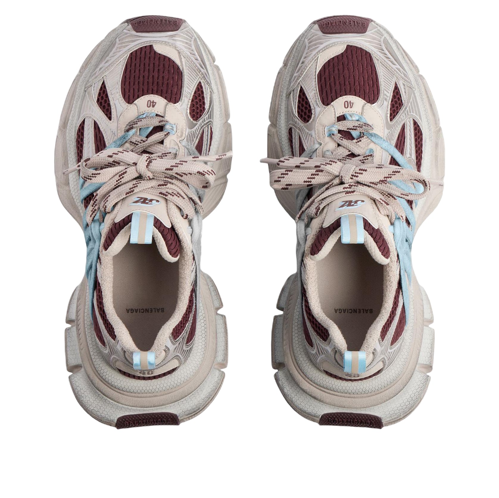 (WMNS) Balenciaga 3XL Interlace Sneaker 'Brown Beige Blue' 863643W3XTL2940