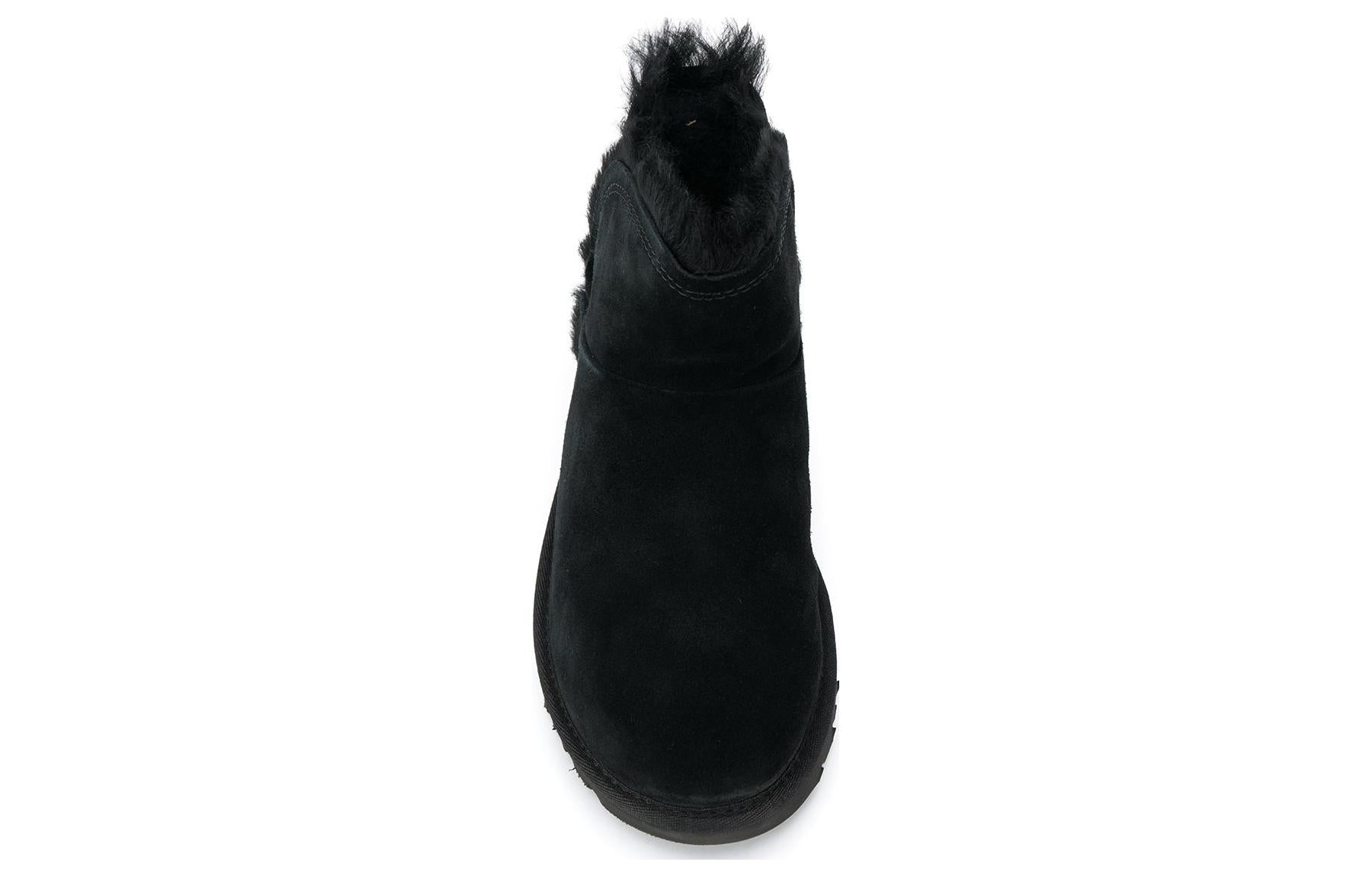 (WMNS) UGG Classic Mini Fluff High-low Boot 'Black' 1103745-BLK