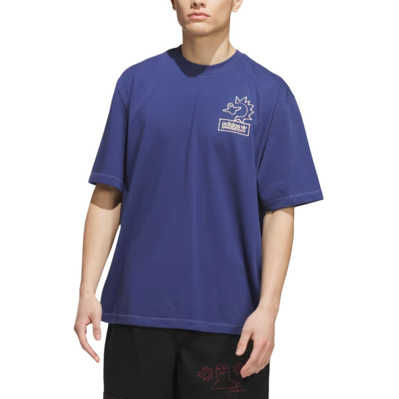 adidas Skateboarding x Mark Gonzales Not Amused T-Shirt Asia Sizng 'Muted Purple Acid Orange' KQ6269