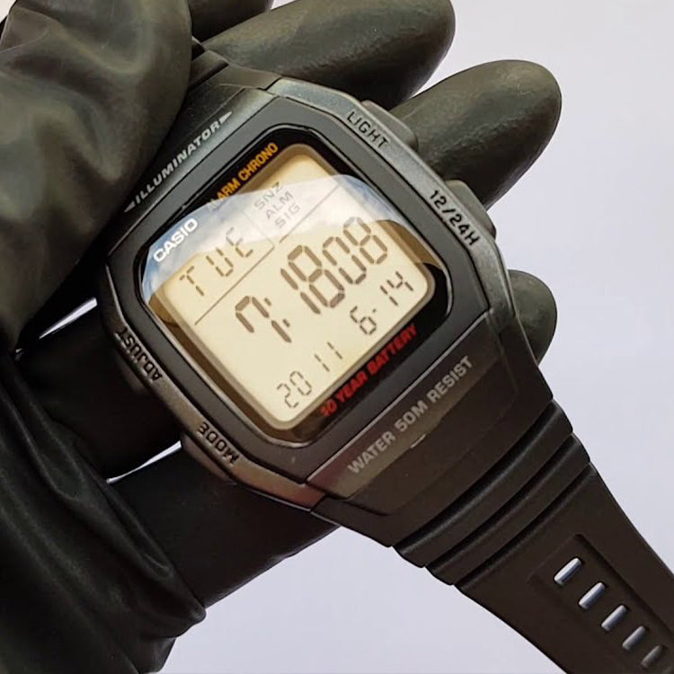 CASIO Quartz Waterproof Mens Black Digital W-96H-1BVDF
