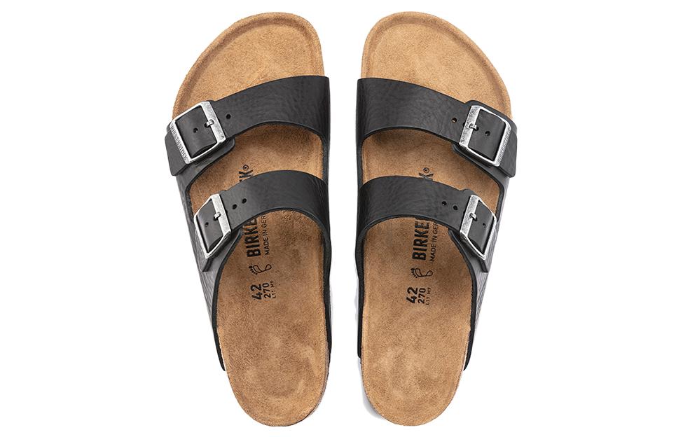 Birkenstock Arizona Grip Leather Sandals 'Vintage Wood Black' 1023115