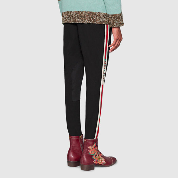 Gucci Gabardine Stretch Pant With Gucci Stripe 'Black' 495695-Z7576-1389