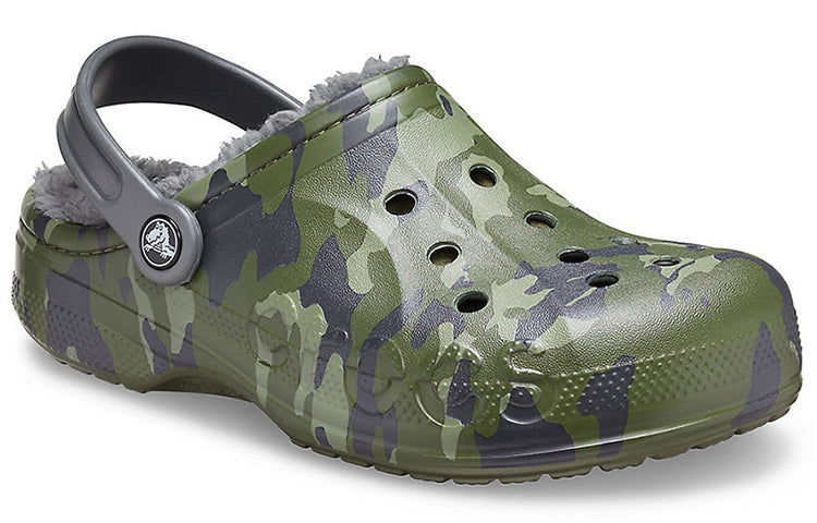 Crocs Baya Lined Clog Printing Fleece Lined Unisex Camouflage Slippers 205975-97G