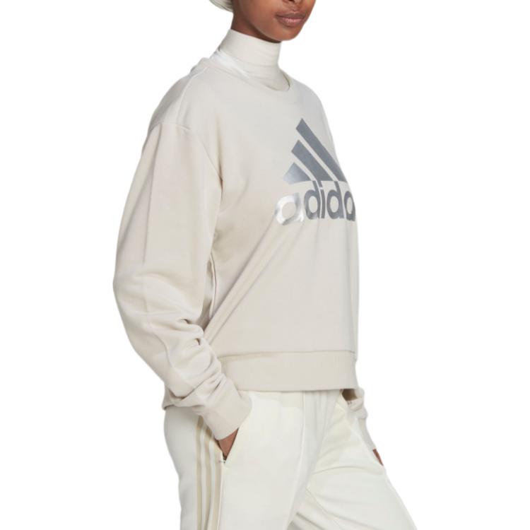 (WMNS) adidas Essentials Logo Loose Sweatshirt 'Beige' HL2071