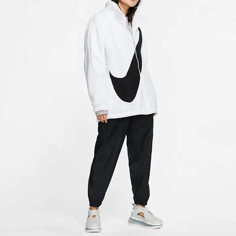 (WMNS) Nike Big Swoosh Reversible Fur Jacket 'Black White' CI8938-100