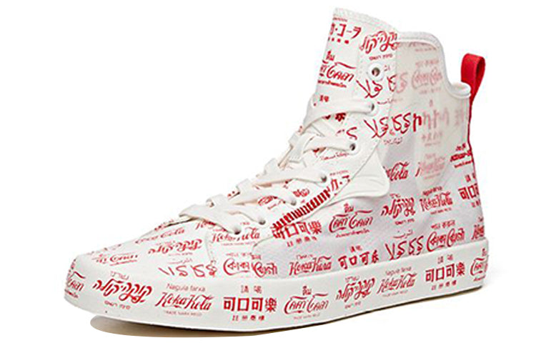 ANTA x Coca Cola Canvas High 'White Red' 112028656-8