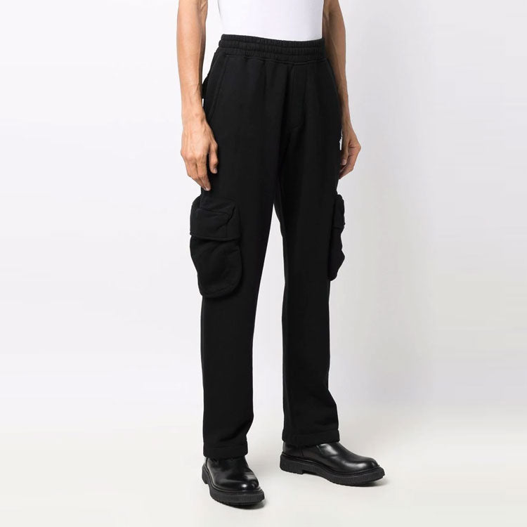 Men's Off-White FW21 Alphabet Logo Cargo Long Pants/Trousers Loose Fit Black OMCH036F21FLE0031001