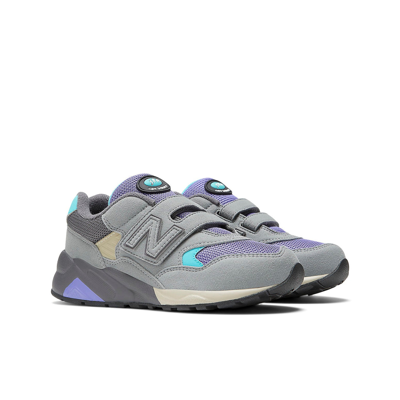 (PS) New Balance 580 Hook & Loop 'Shadow Grey with Electric Indigo' PV580VA