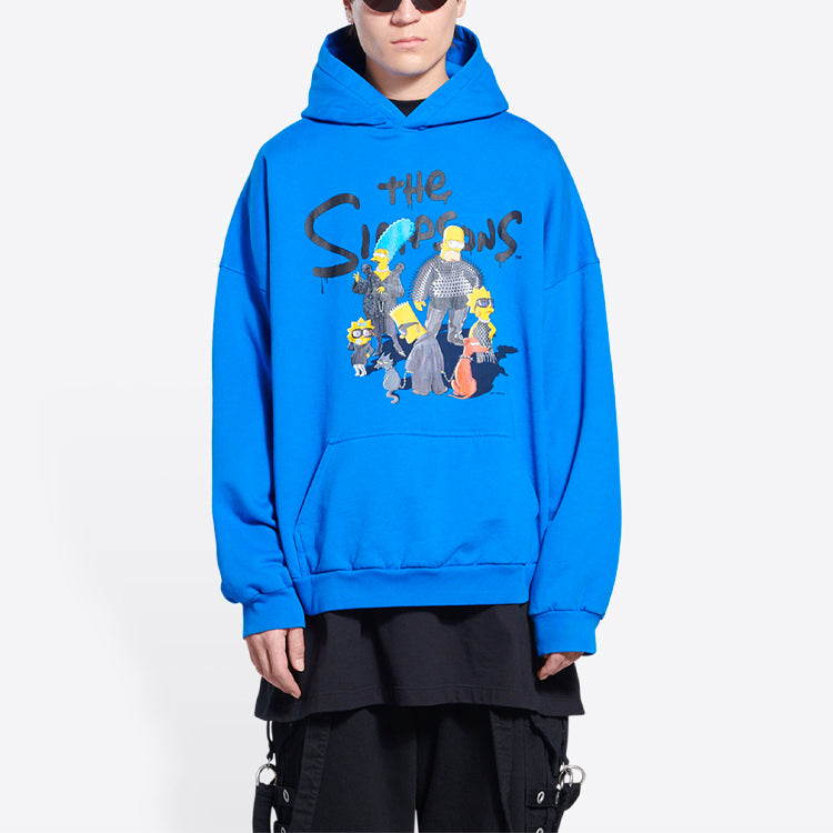 Balenciaga x THE SIMPSONS Cotton Hoodie Wide Fit 'Blue' 674986TLVG84210