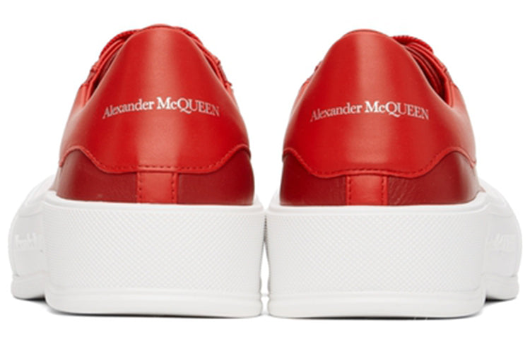 Alexander McQueen Deck Lace-Up Plimsoll Sneakers 'Red White' 667817WIB646123