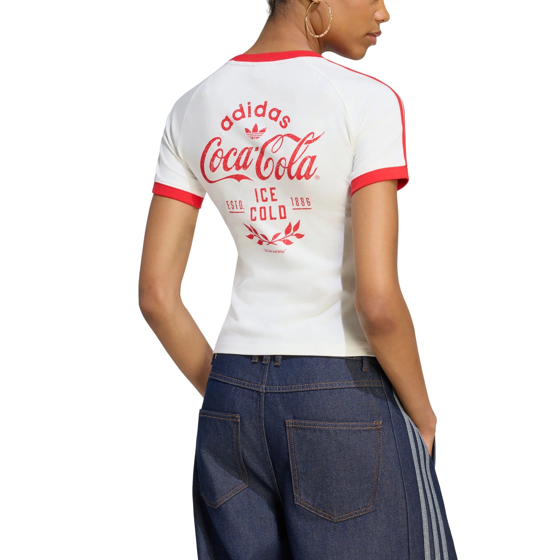 (WMNS) adidas x Coca-Cola 3-Stripes Tee Asia Sizing 'Core White' KY7559