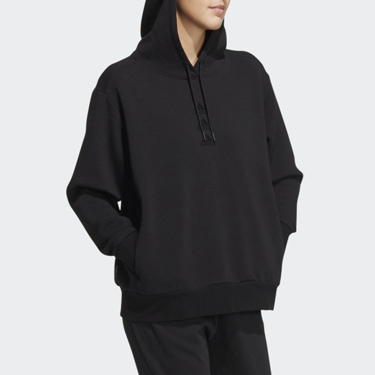 (WMNS) adidas Rs Hoodie Solid Color Sports Pullover Hoodie Black HM7452