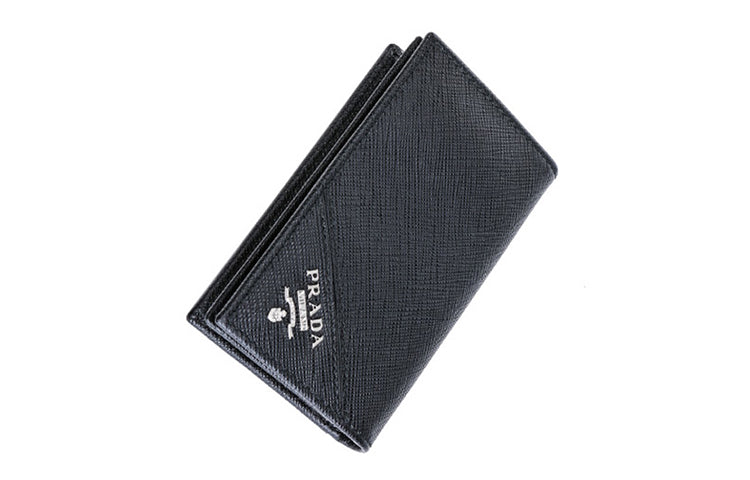 PRADA SS26 Saffiano Leather Flap Card Case 'Black' 2MC122-QME-F0002