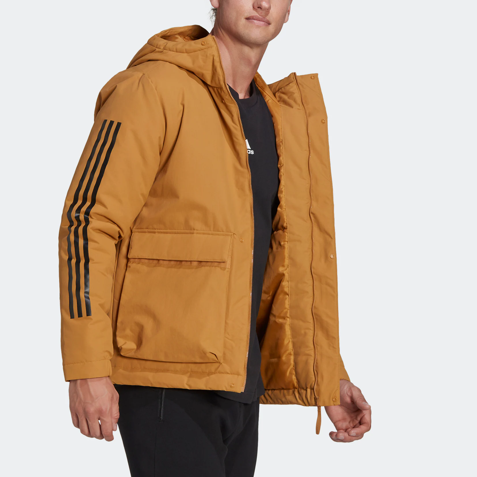 adidas Utilitas 3-Stripes Hooded Jacket Asia Sizing 'Brown' HG8723