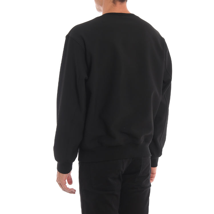 Men's KENZO Logo Embroidered Round Neck Long Sleeves Black F96-5SW604-1RH-99