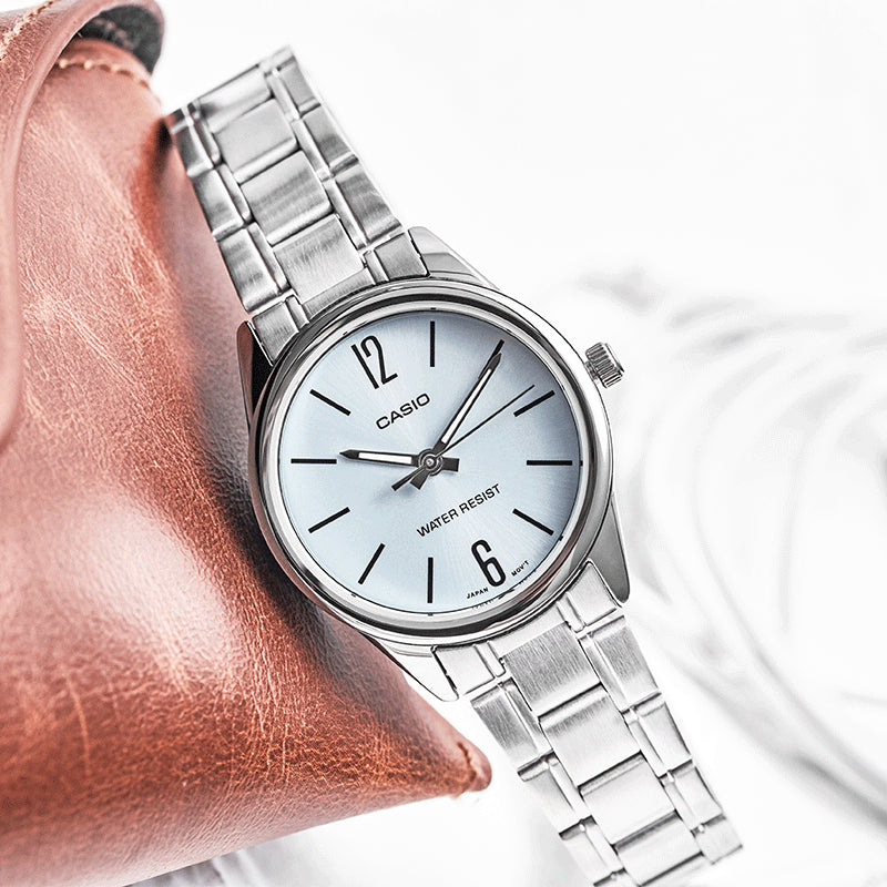 CASIO Quartz Waterproof Stainless Steel Strap Silver Analog LTP-V005D-2B