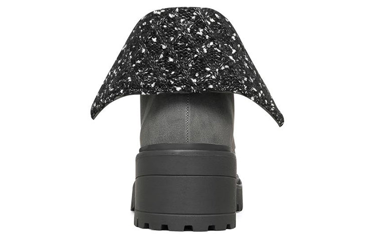 (WMNS) Skechers Teen Spirit Knit Buzz Ankle Boot 'Black Charcoal' 167059-BKCC
