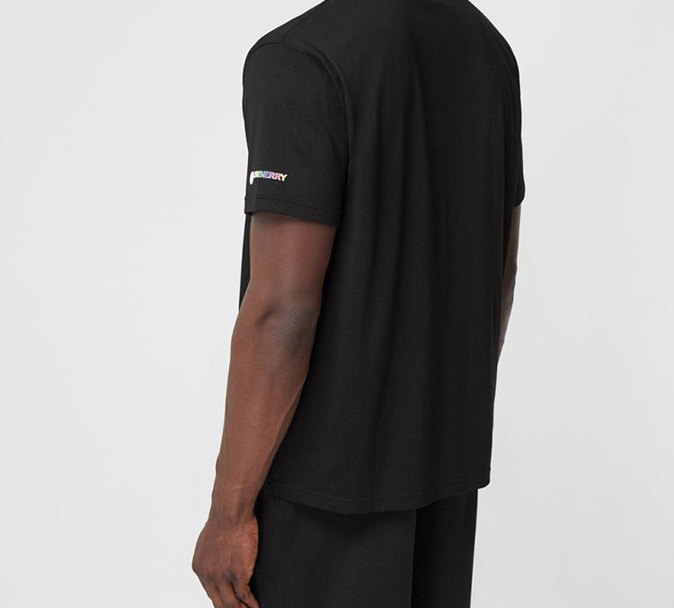 Burberry Rainbow Pure Cotton Short Sleeve Unisex Black 80320921