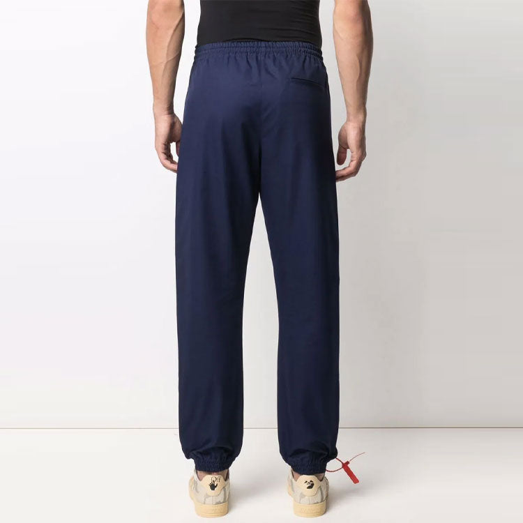 Men's Off-White Logo Solid Color Casual Long Pants/Trousers Loose Fit Blue OMCA164F21FAB0014545