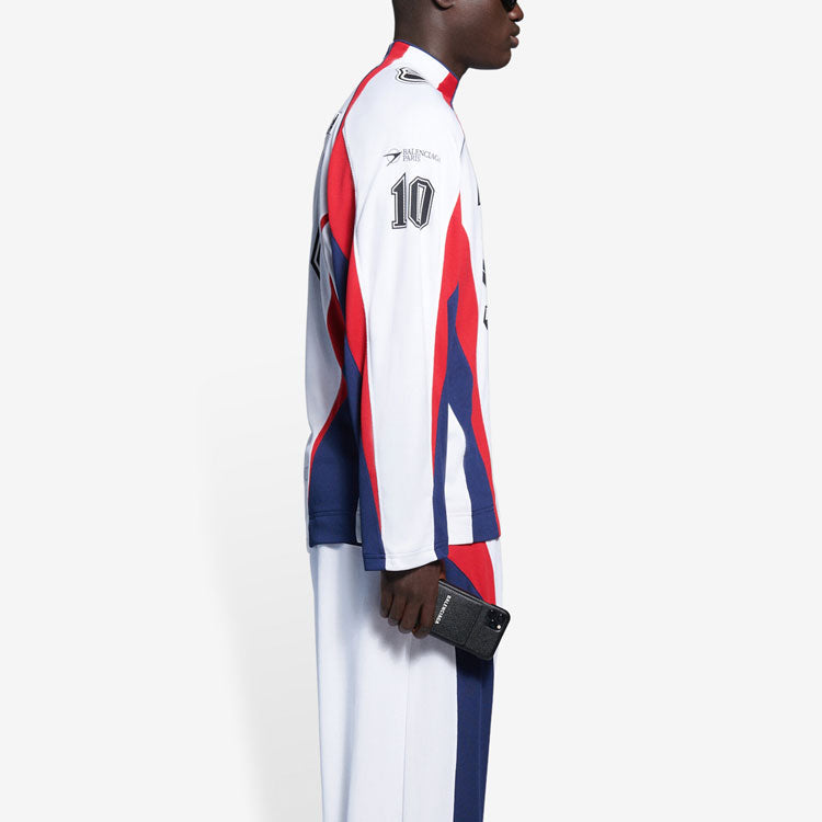 Men's Balenciaga SS21 Hockey Sports Mesh Long Sleeves White 657105TKV248090