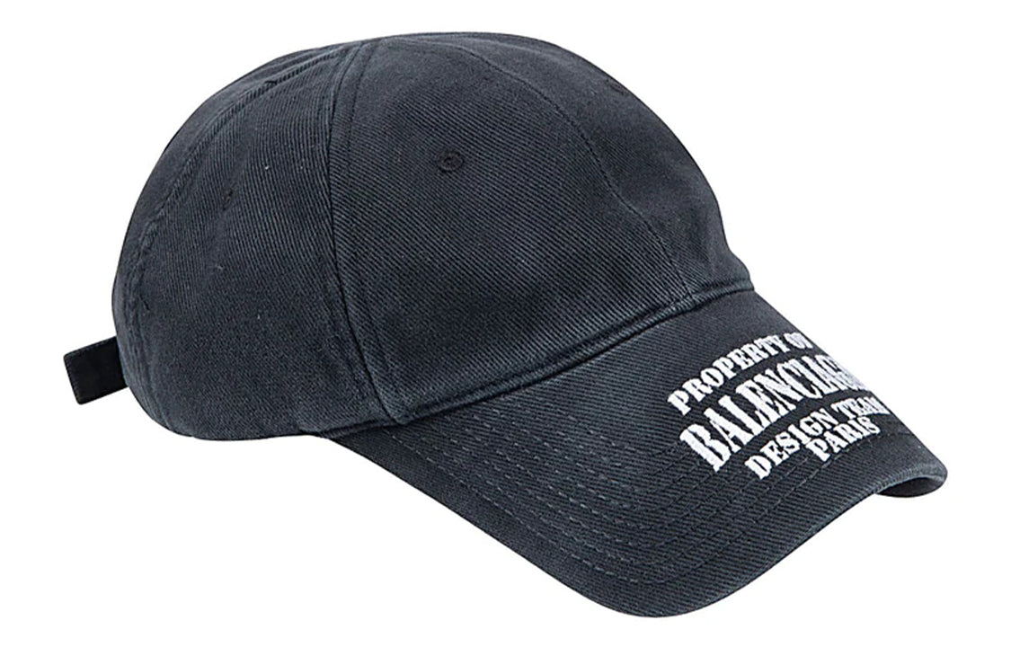 Balenciaga Property Of Embroidered Denim Ball Cap 'Black' 704097410B20107