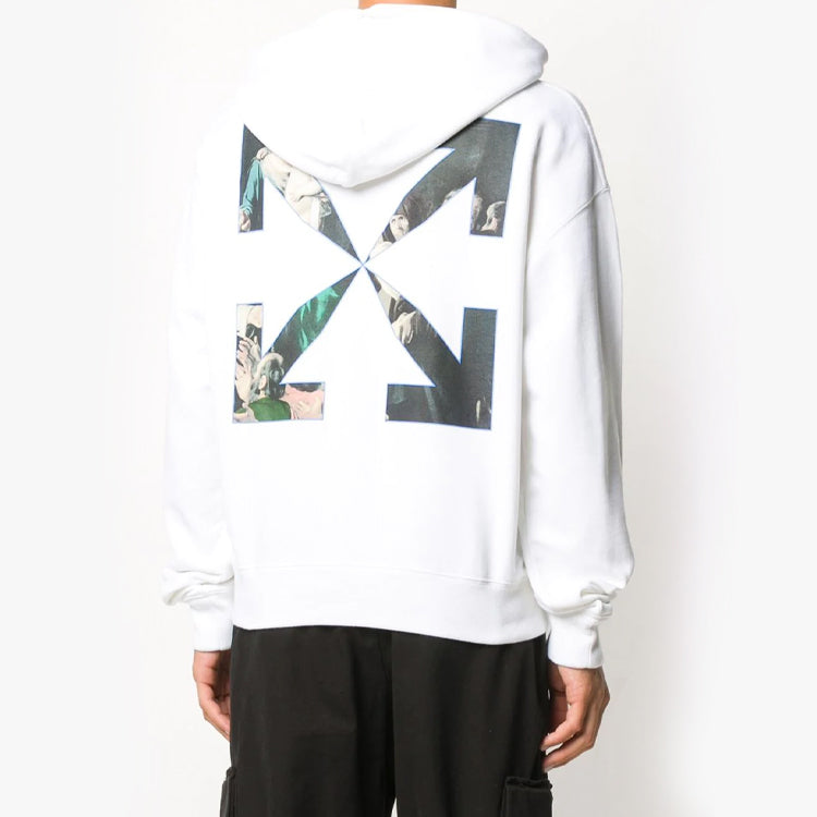 Off-White Caravaggio Painting Over Hood White Blac Fw20 Mens Logo Sweater OMBB037E20FLE0030110