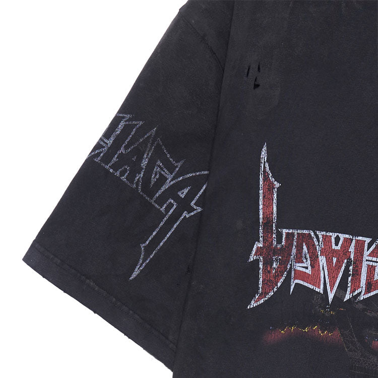 Balenciaga Paris Moon Upside Down T-Shirt Oversized 'Black Faded' 698811TOVT31055