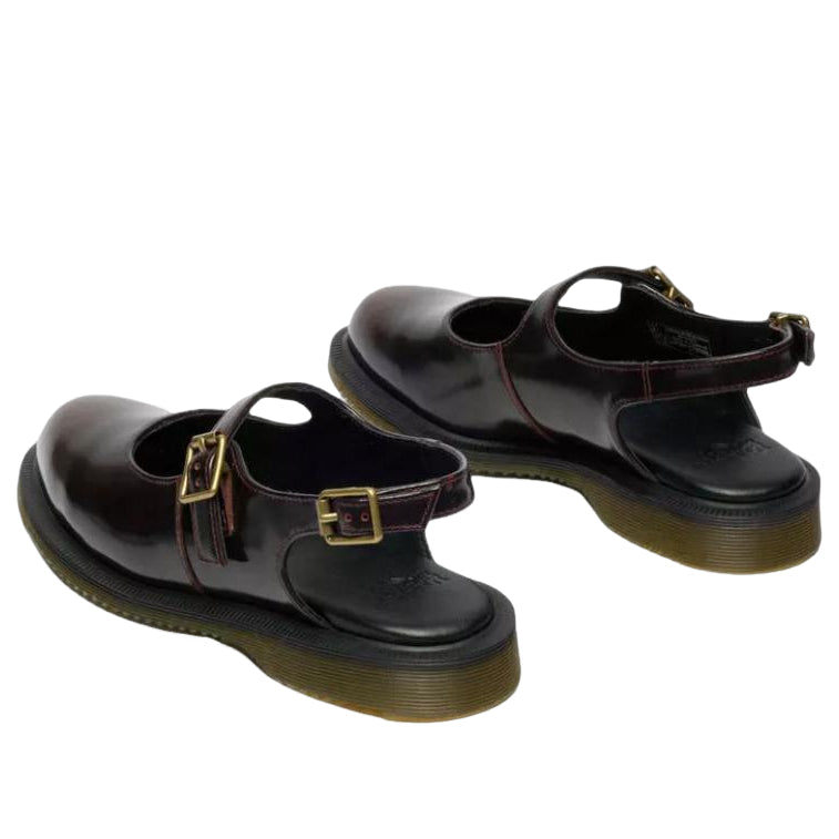 (WMNS) Dr. Martens Madaline Mary Jane Rub Off Leather Sling Back 'Cherry Red' 42133600
