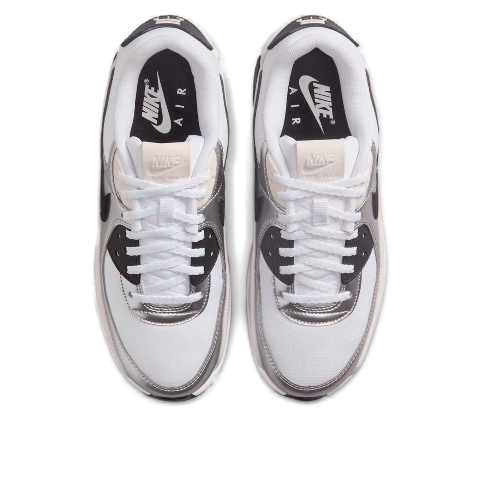 (WMNS) Nike Air Max 90 LV8 'White Metallic Silver Black' IB0170-100