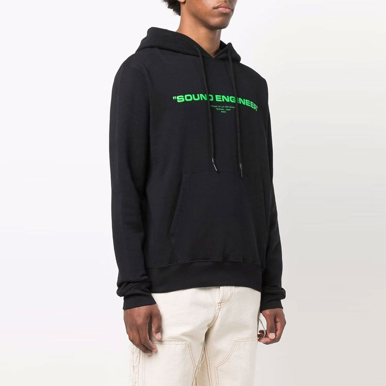 Men's Off-White FW21 Painting Pattern Drawstring Hood Long Sleeves Loose Fit Black OMBB034G21FLE0011059