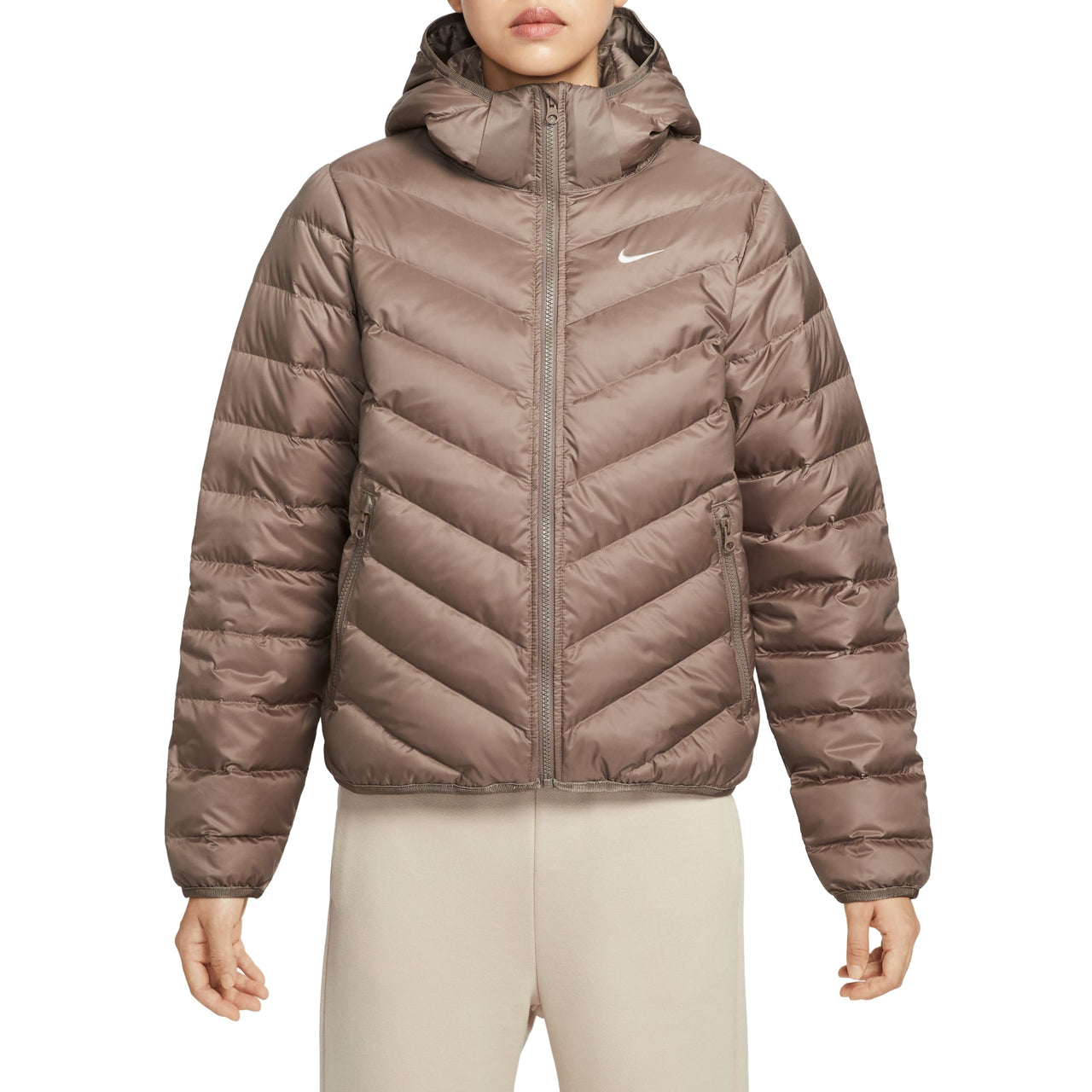 (WMNS) Nike Sportswear Windpuffer Therma-Fit Hooded Puffer 'Mink Brown'  HV5106-214