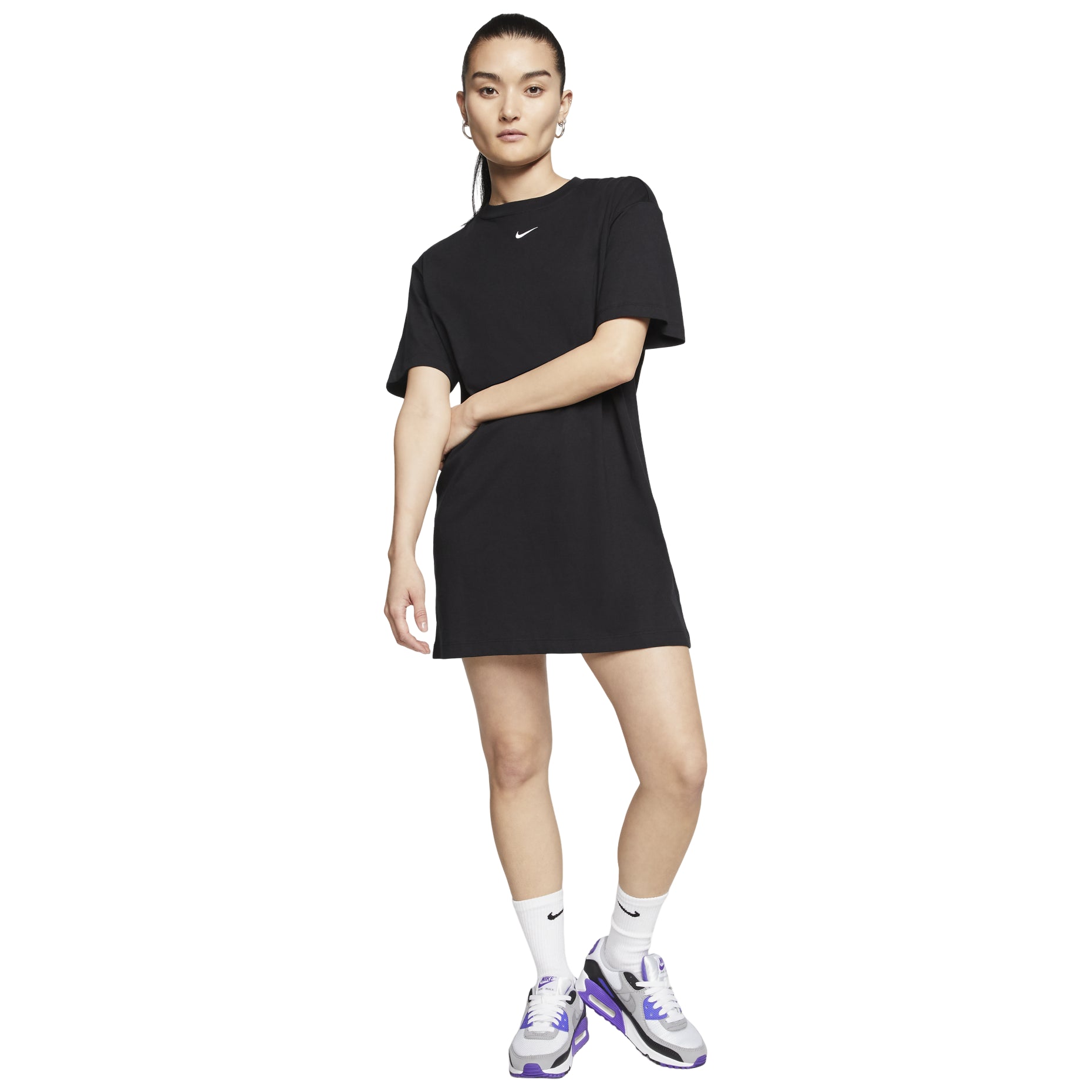 (WMNS) Nike As W Nsw Essntl Casual Sports Round Neck Short Sleeve Black Dress CJ2243-010