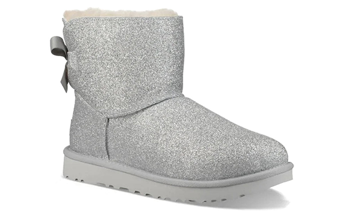 (WMNS) UGG Mini Bailey Bow Sparkle 'Silver' 1100053-SLVR