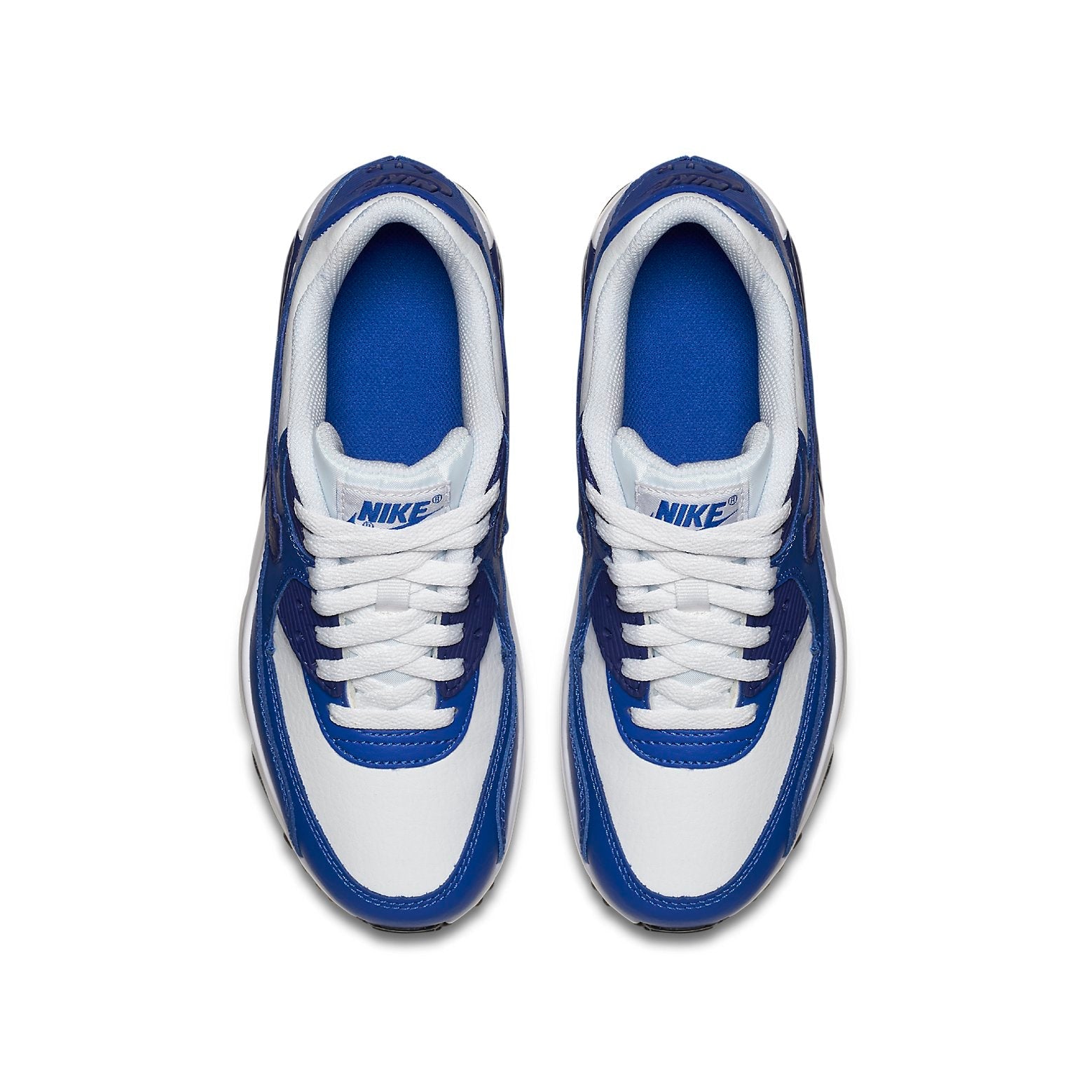 (GS) Nike Air Max 90 LTR Leather Low-Top White/Blue 833412-105