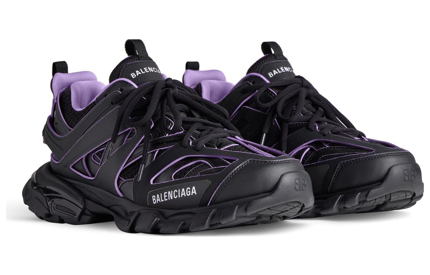 (WMNS) Balenciaga Track Sock Sneakers 'Black and Light Purple Knit and Nylon' 736328W3SKC1058