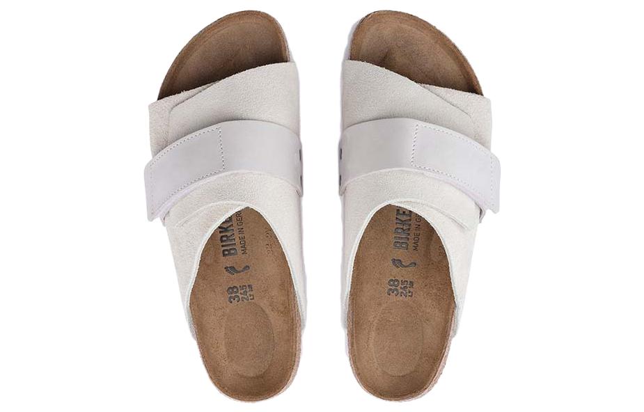 Birkenstock Kyoto Nubuck-Suede Leather Narrow Fit Sandals 'Antique White' 1024526