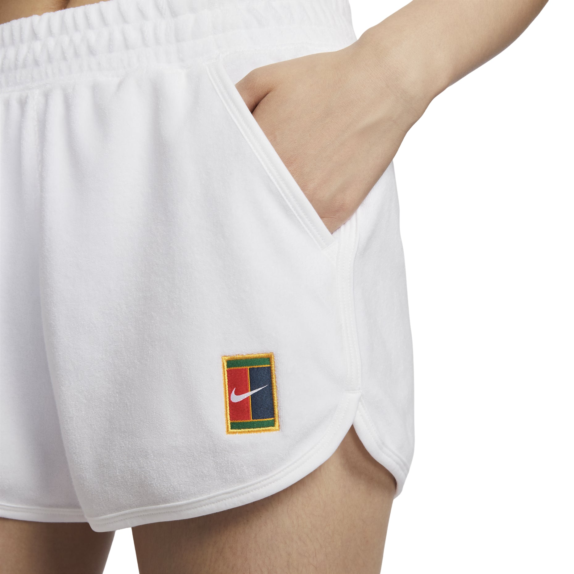 (WMNS) NikeCourt Heritage Mid-Rise French Terry Tennis Shorts Asia Sizing 'White' FQ2283-100