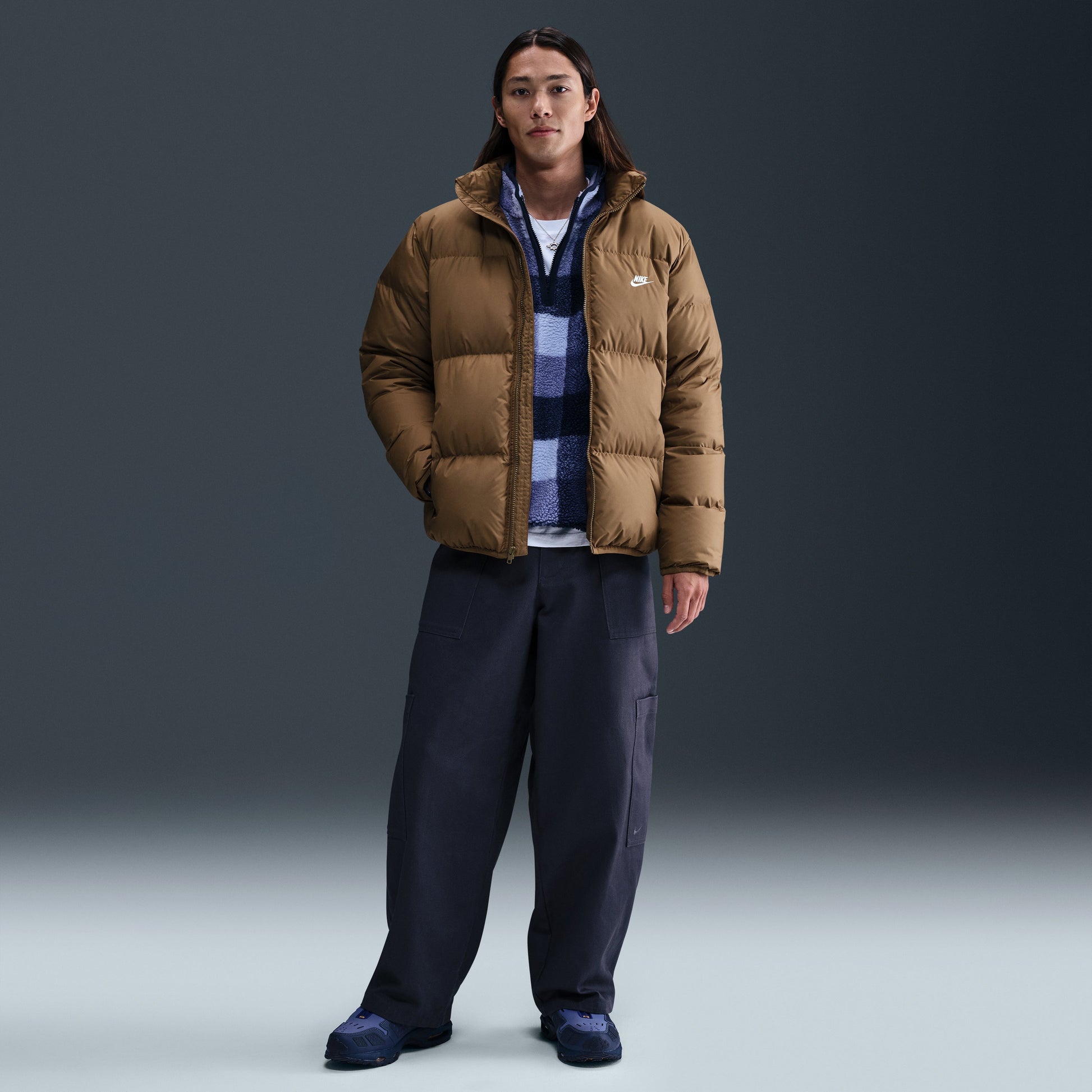 Nike Sportswear Club Therma-FIT Puffer Jacket 'Mosswood Brown White' IB2976-235