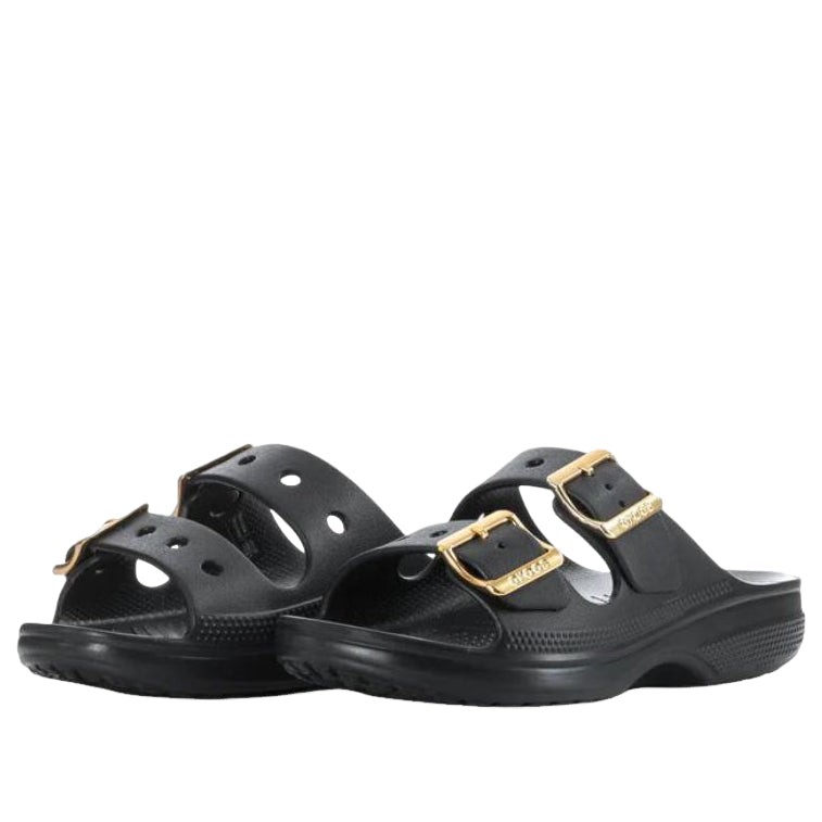 (WMNS) Crocs Metallic Buckle Saturday Sandal 'Black' 213316-001