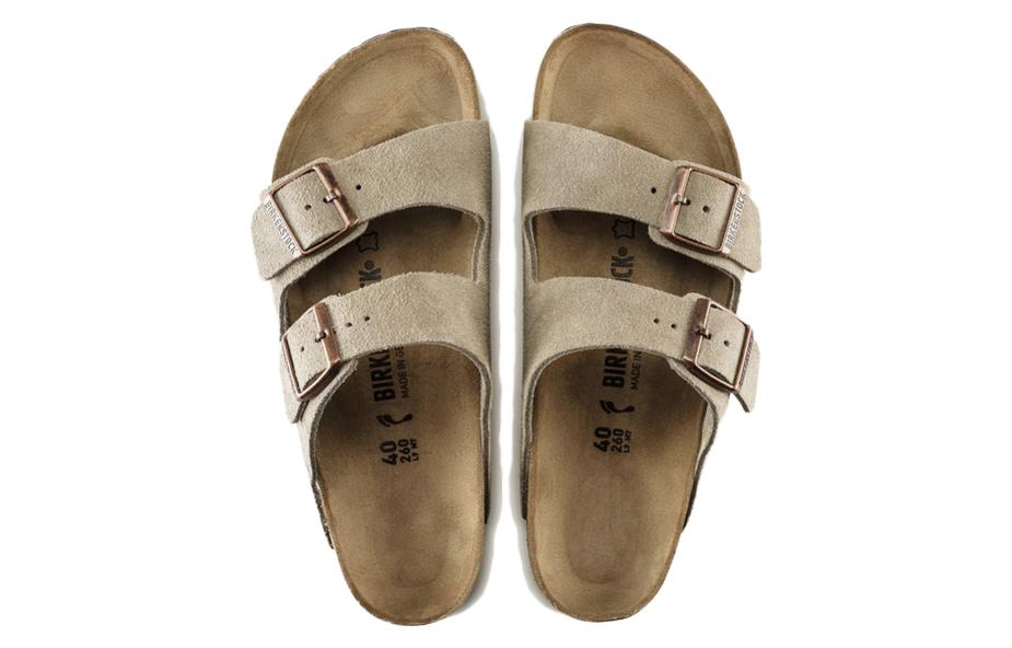 Birkenstock Arizona Suede Leather Narrow Fit Sandals 'Taupe' 0051463