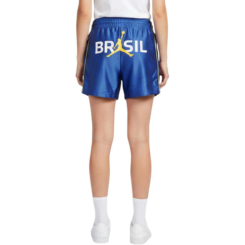 (WMNS) Air Jordan Brooklyn Knit Brazil Shorts 'Old Royal Yellow Pulse' IO2457-417