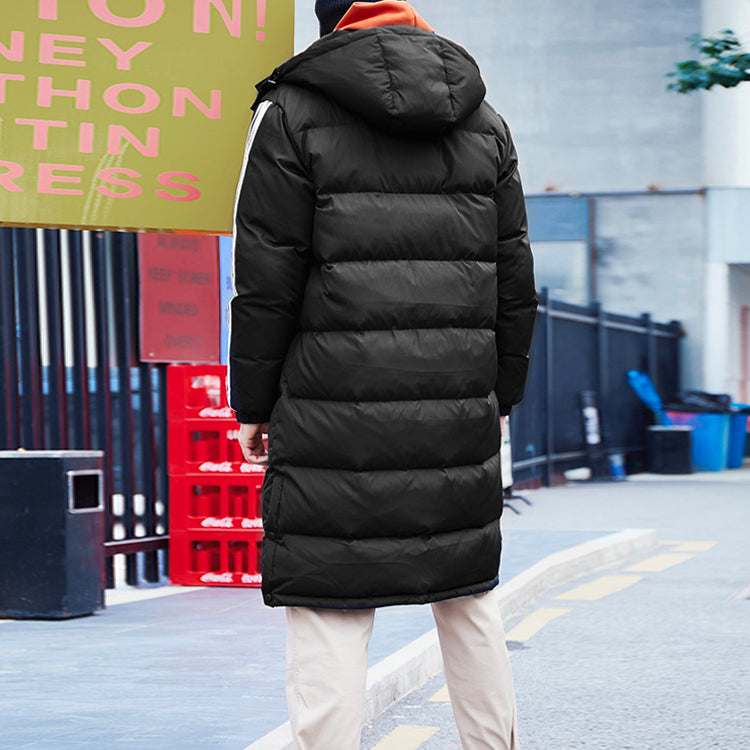 adidas Stay Warm hooded mid-length Down Jacket Couple Style Black AA6784