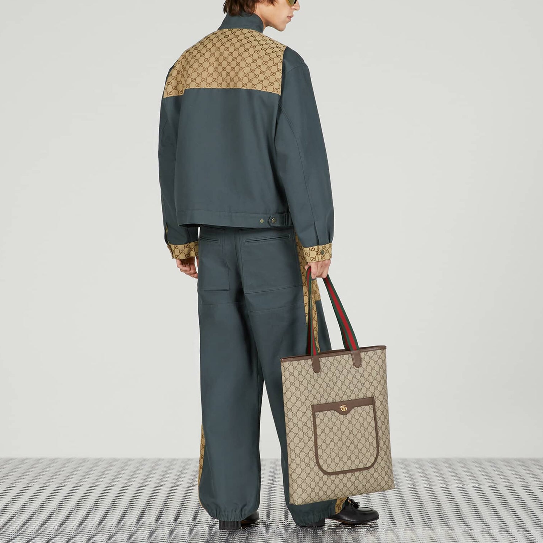 Gucci Cotton Canvas GG Supreme Jacket 'Dark Grey Beige' 742855-XDCEY-1168