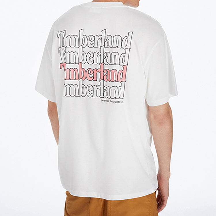 Men's Timberland SS20 Printing Round Neck Short Sleeve White A2B3R100