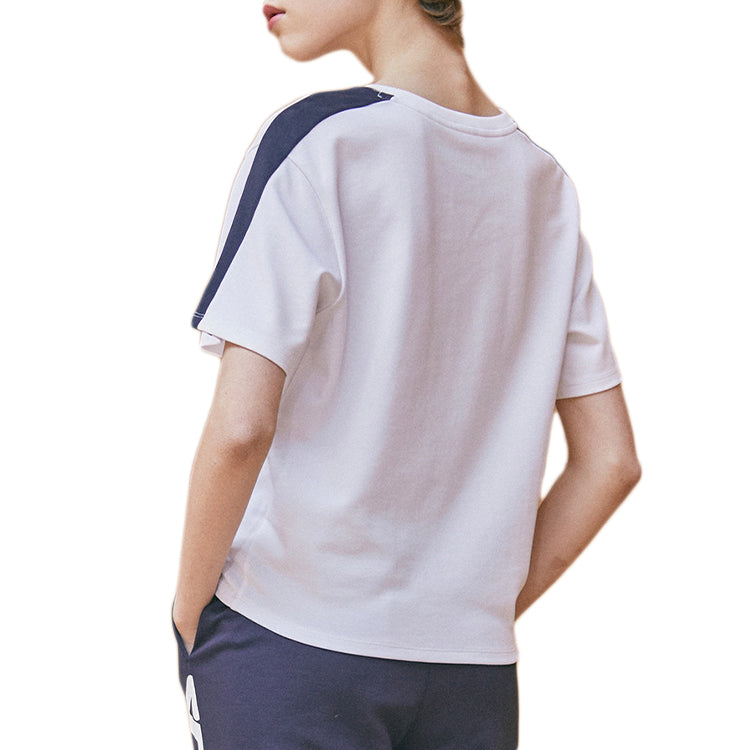 (WMNS) FILA Alphabet Logo Printing Sports Round Neck Short Sleeve White F11W928115F-WT