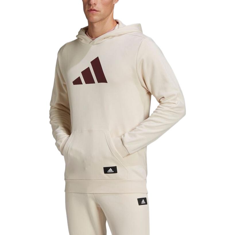 Men's adidas Geometry Logo Printing Long Sleeves Japanese Version Creamy White HA1411