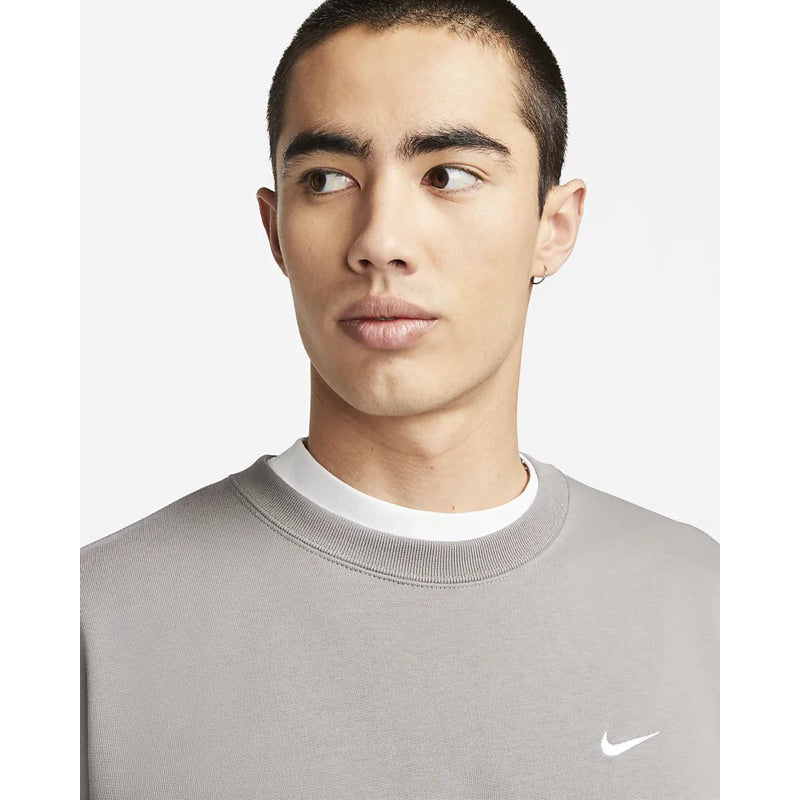 Nike Solo Swoosh French Terry Crew Neck Top 'Grey' DX0812-029