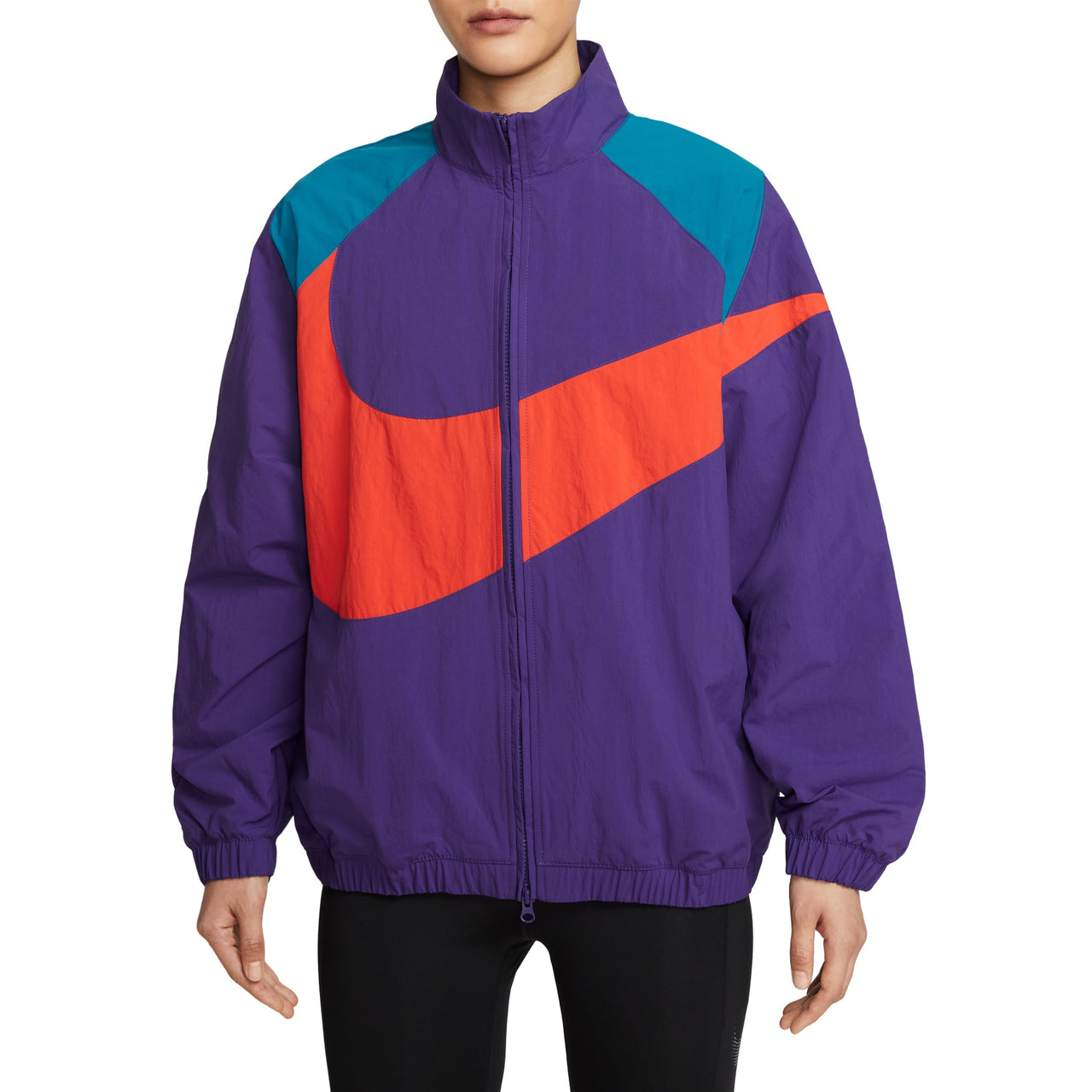 (WMNS) Nike Oversized Woven Jacket 'Court Purple Green Abyss Picante Red' HV4108-547